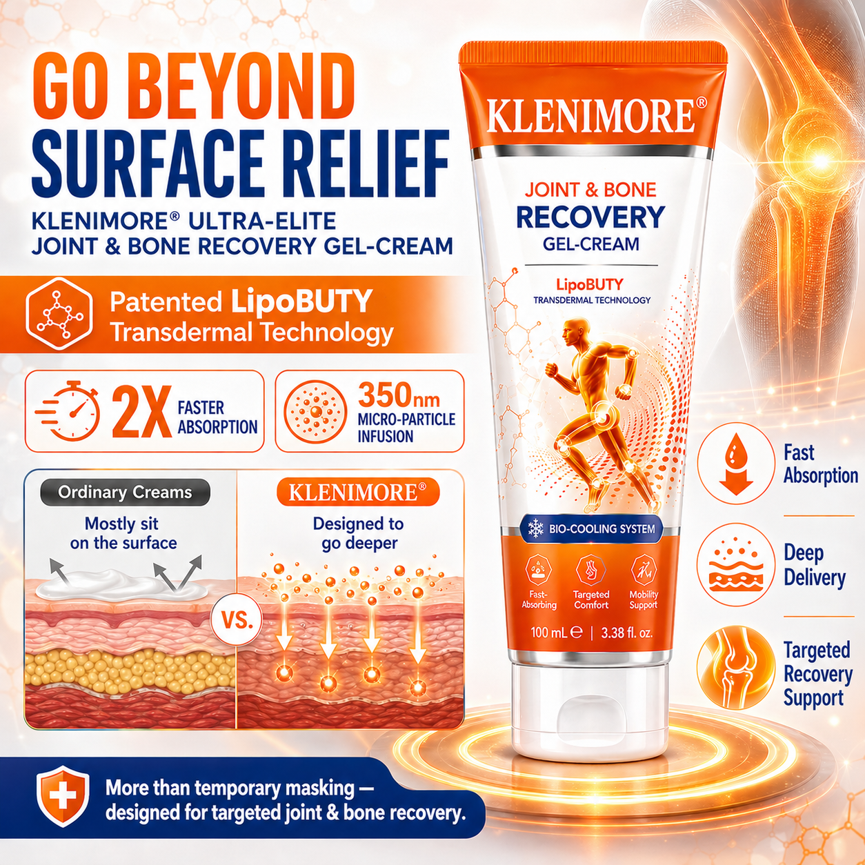 ⚕️KLENIMORE® Professional Joint & Bone Recovery Cream👨‍⚕️ Harnessing Nano-Peptide Tech to Heal Bones and Relieve Pain.